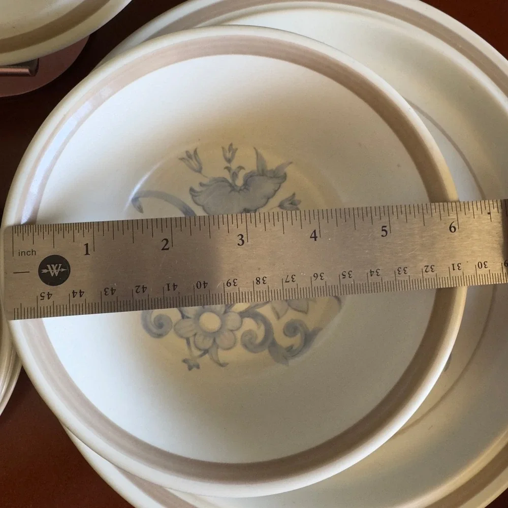 Royal Doulton Inspiration LS1016 Stoneware Set Of 10 WIDE BAND Blue‎ Floral